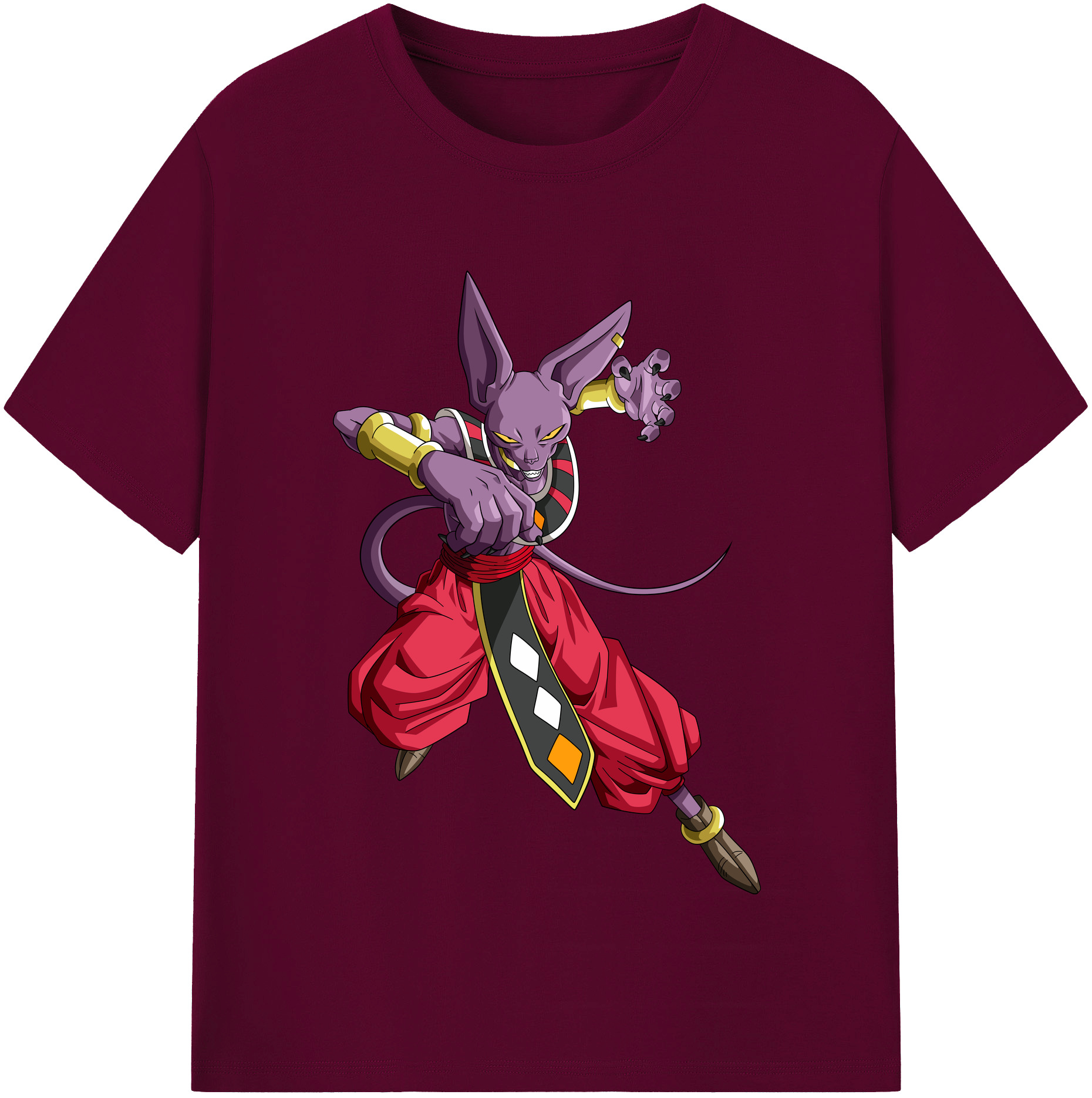 （画像用） ドラゴンボール ビルス 破壊神ビルス DRAGON BALL Beerus Birusu レディースカジュアルプリントTシャツ（綿100％）